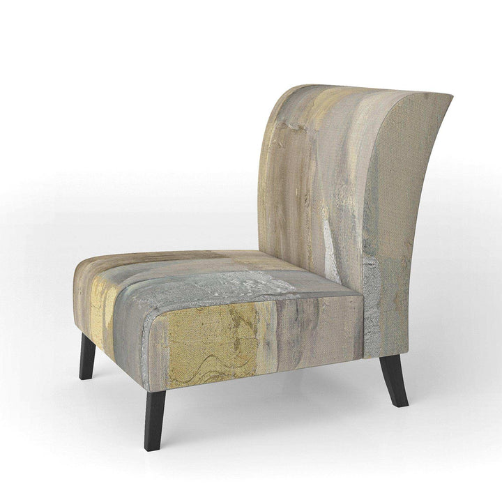 Gold Square Watercolor Glam Accent Chair