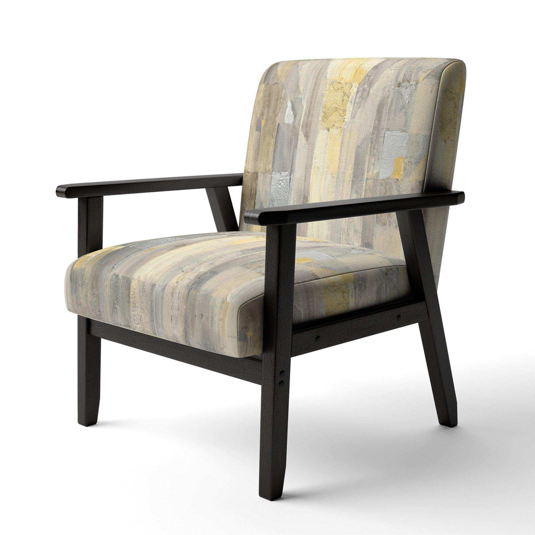 Gold Square Watercolor Glam Accent Chair