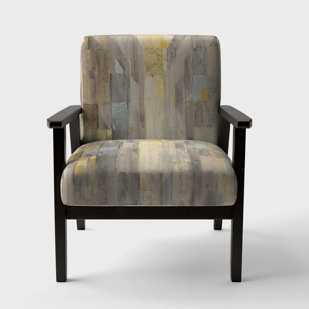 Gold Square Watercolor Glam Accent Chair