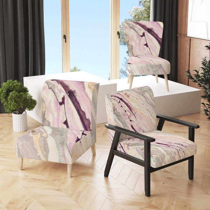 Shaby Pink Marble Sleek &amp; Chic Modern Accent Chair