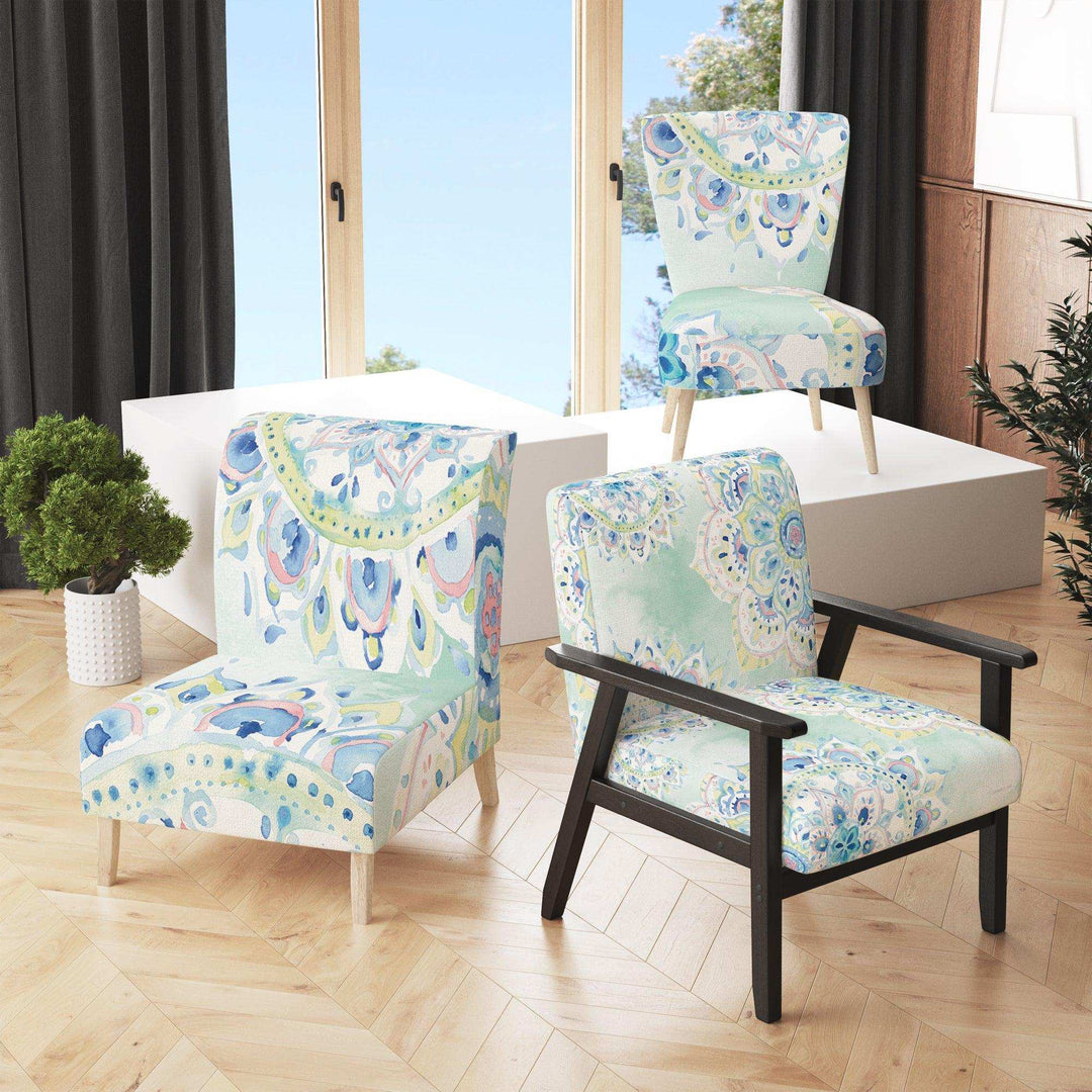 Watercolor mandalas IV Floral Accent Chair
