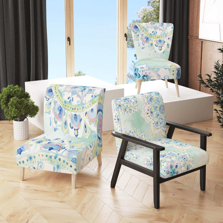Watercolor mandalas IV Floral Accent Chair