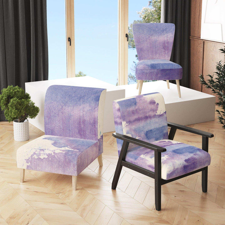 Watercolor Purple Haze I Modern Accent Chair