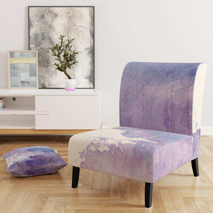 Watercolor Purple Haze I Modern Accent Chair