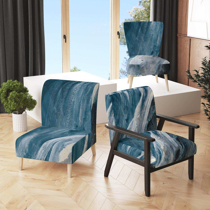 Splash Blue Indigo Modern Accent Chair