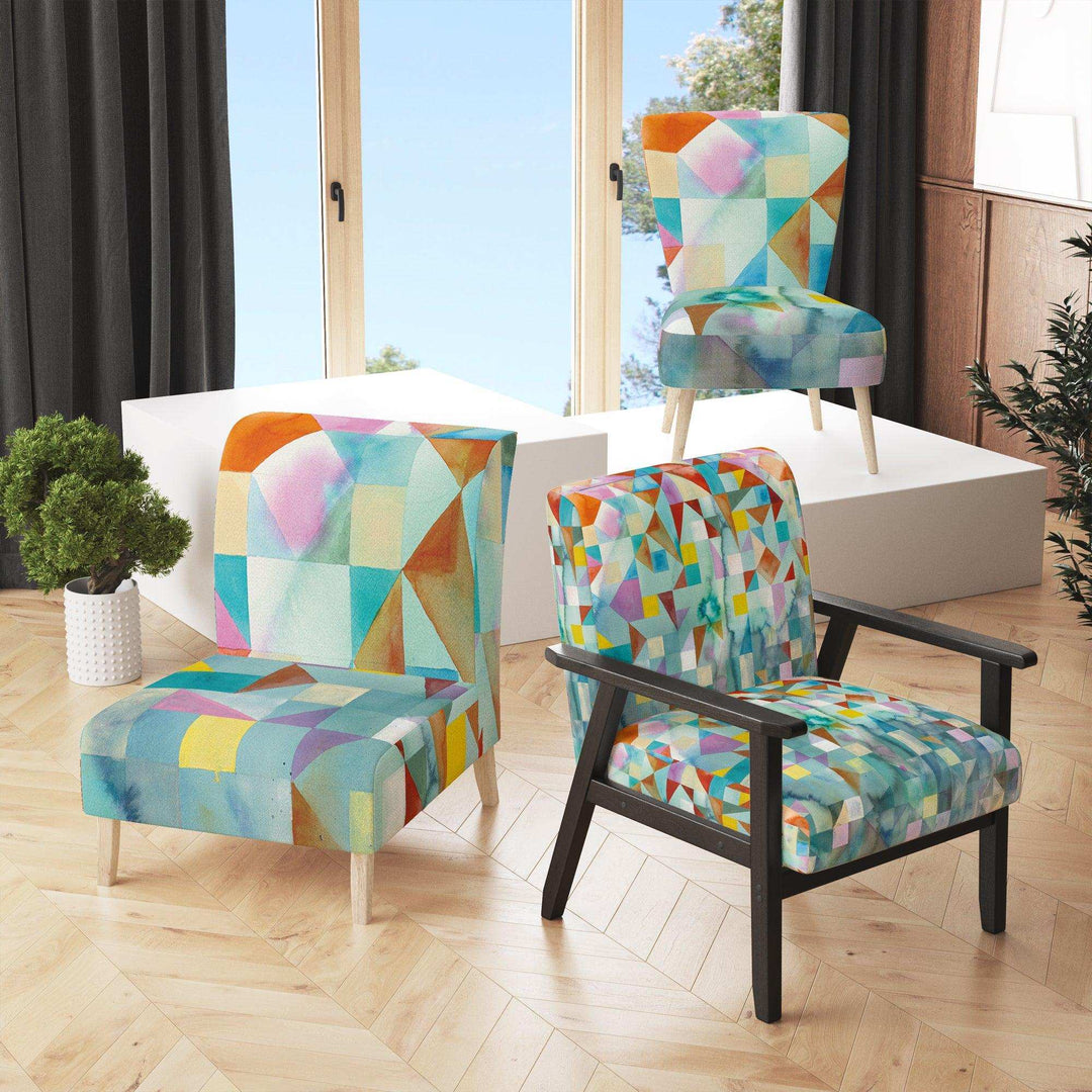Modern Patchwork Modern Accent Chair