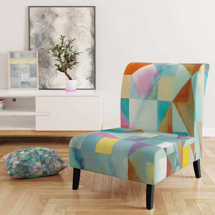 Modern Patchwork Modern Accent Chair