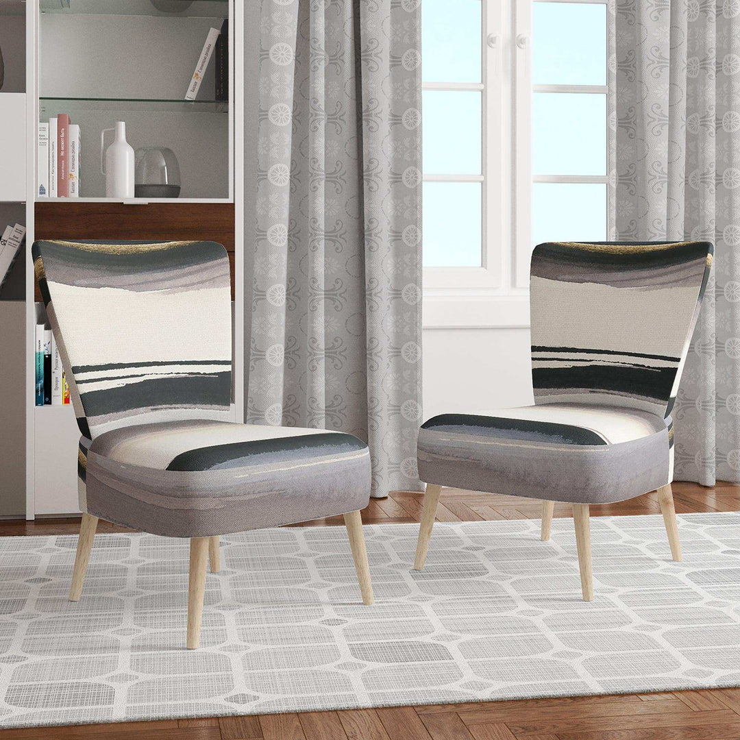 Gold Watercolor Amethyst I Modern Accent Chair