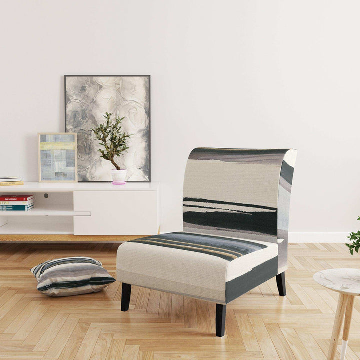 Gold Watercolor Amethyst I Modern Accent Chair