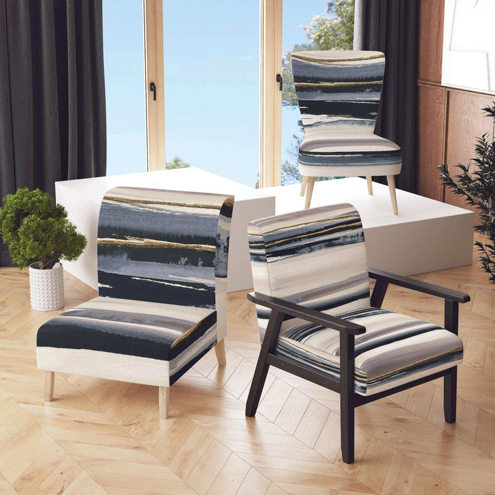 Gold Watercolor Amethyst II Modern Accent Chair