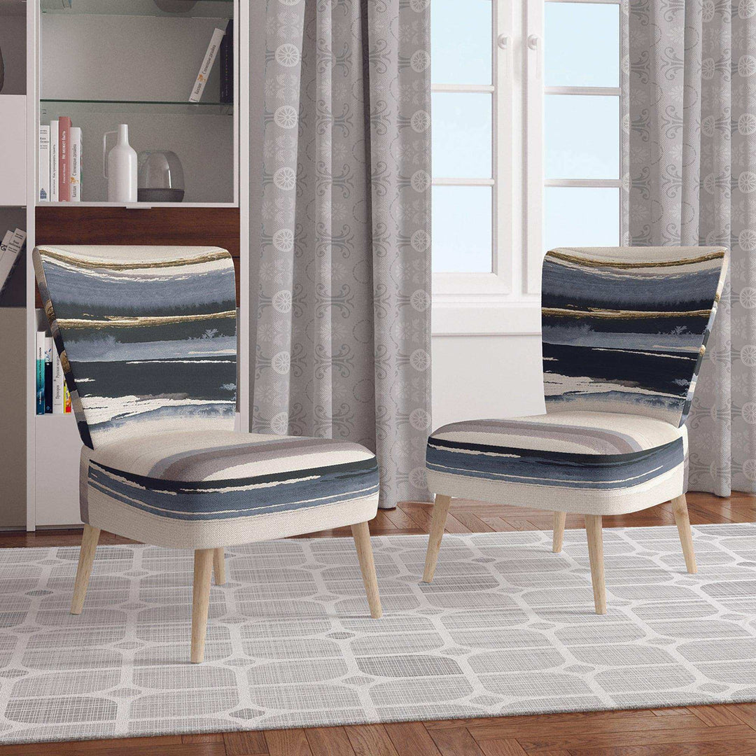 Gold Watercolor Amethyst II Modern Accent Chair