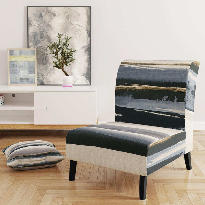 Gold Watercolor Amethyst II Modern Accent Chair