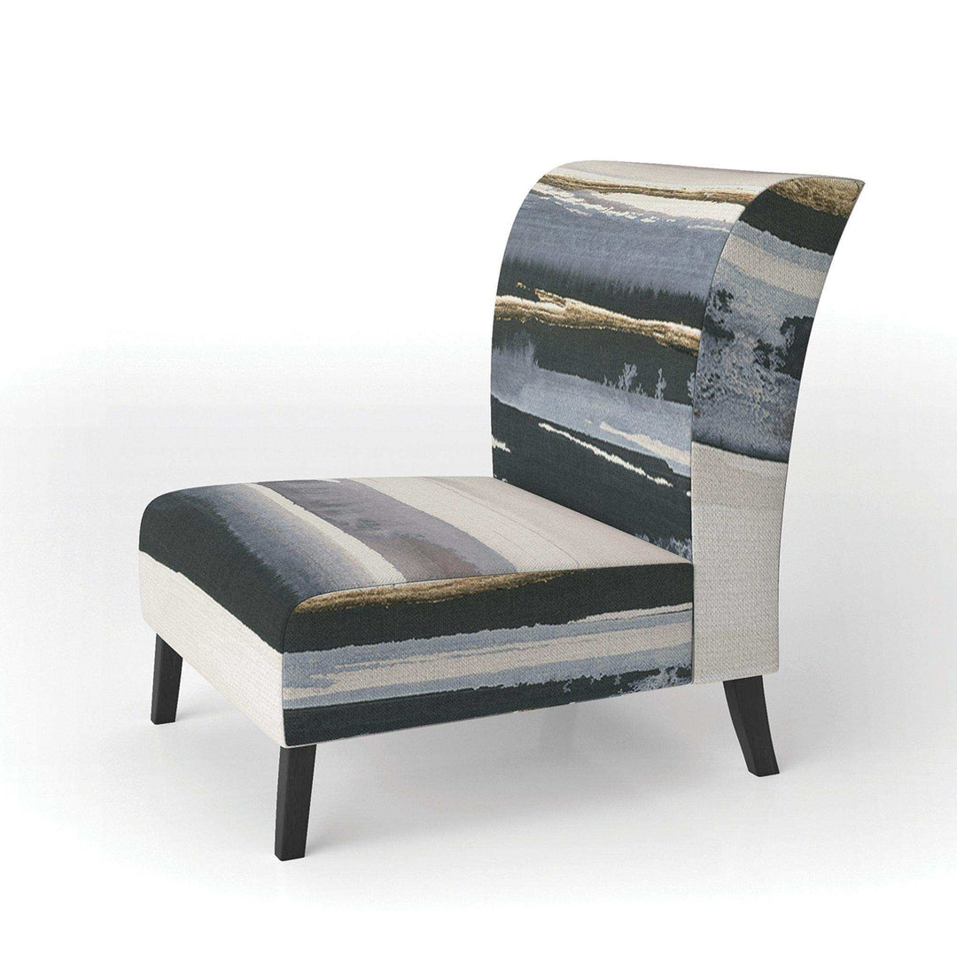 Gold Watercolor Amethyst II Modern Accent Chair