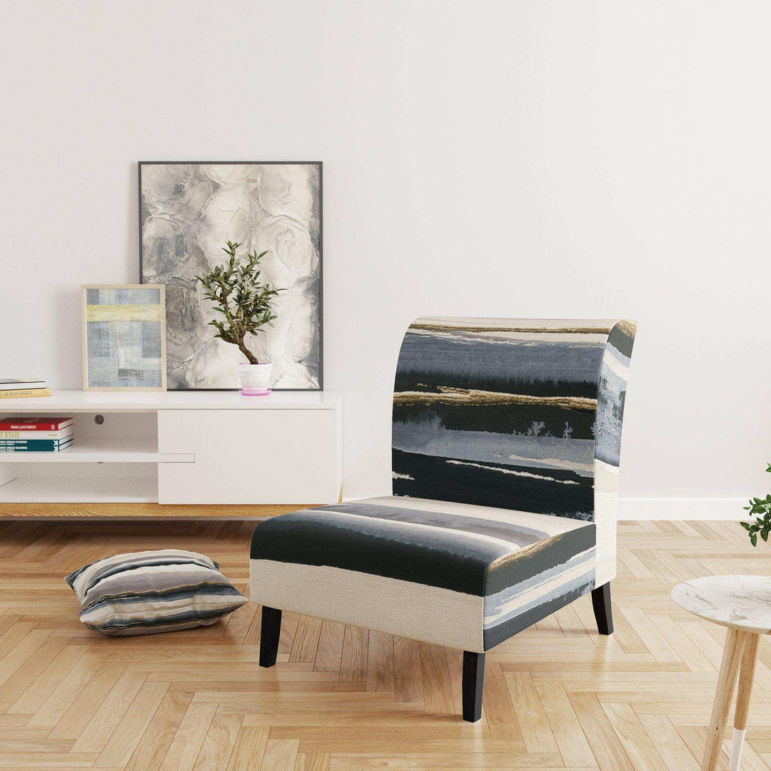 Gold Watercolor Amethyst II Modern Accent Chair