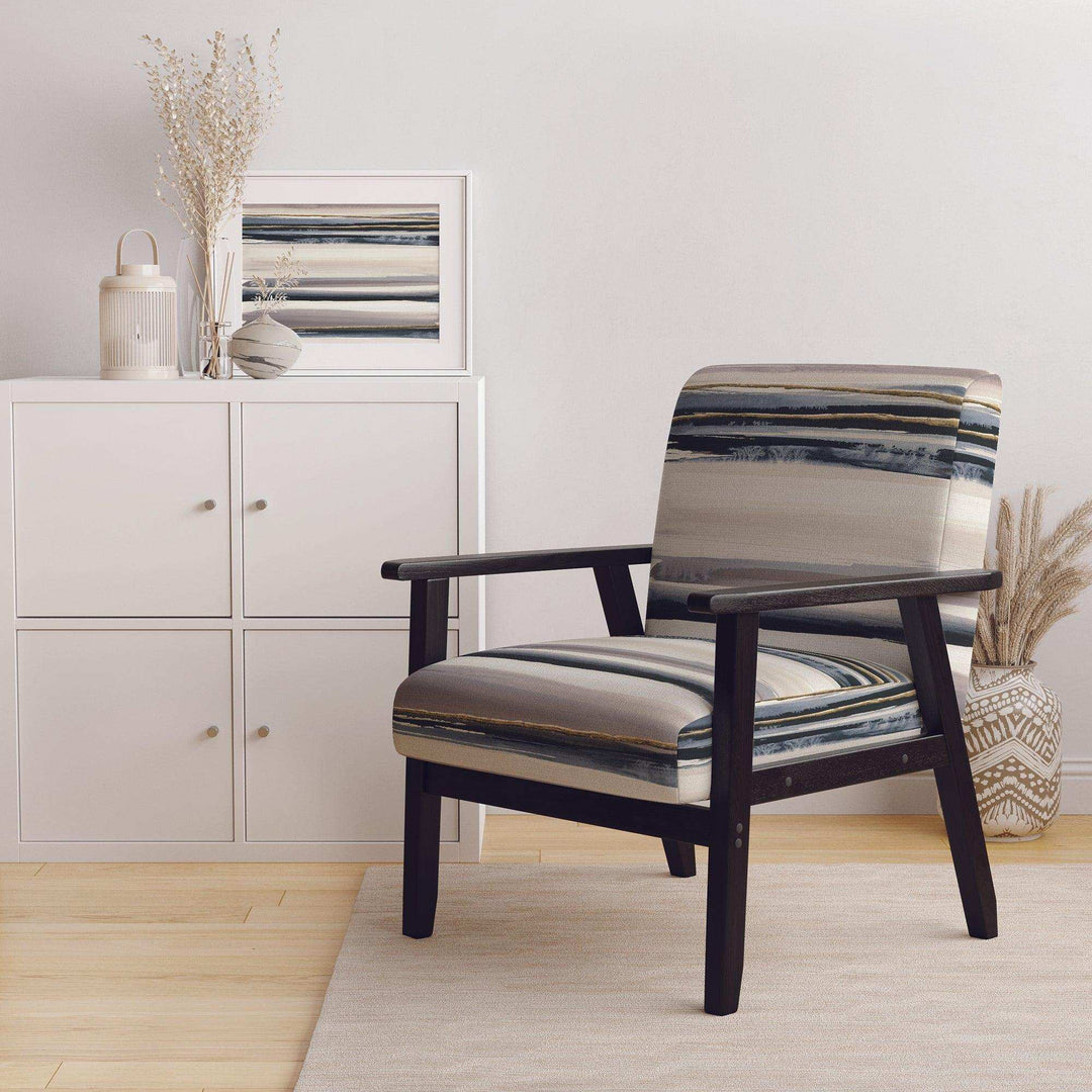 Gold Watercolor Amethyst II Modern Accent Chair