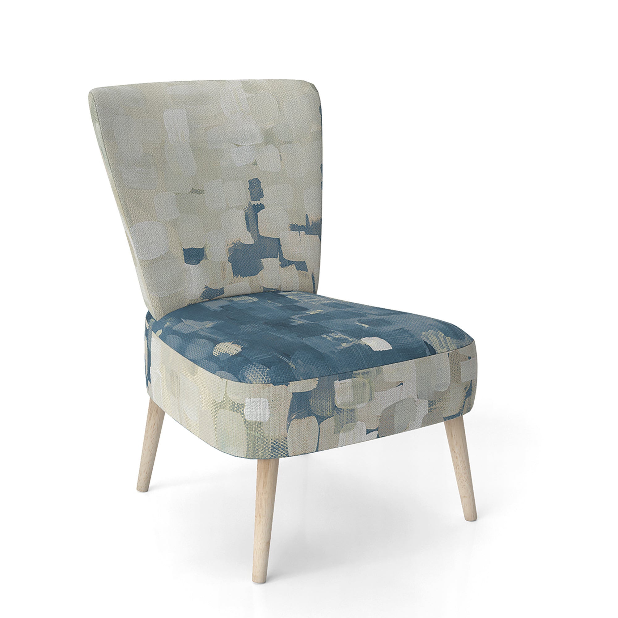 Geometric Blue Spots Modern Accent Chair