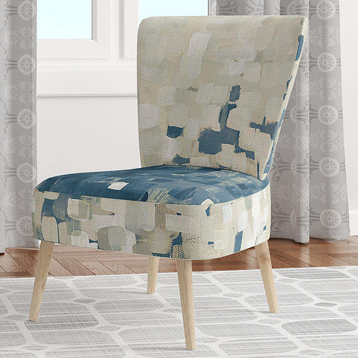 Geometric Blue Spots Modern Accent Chair