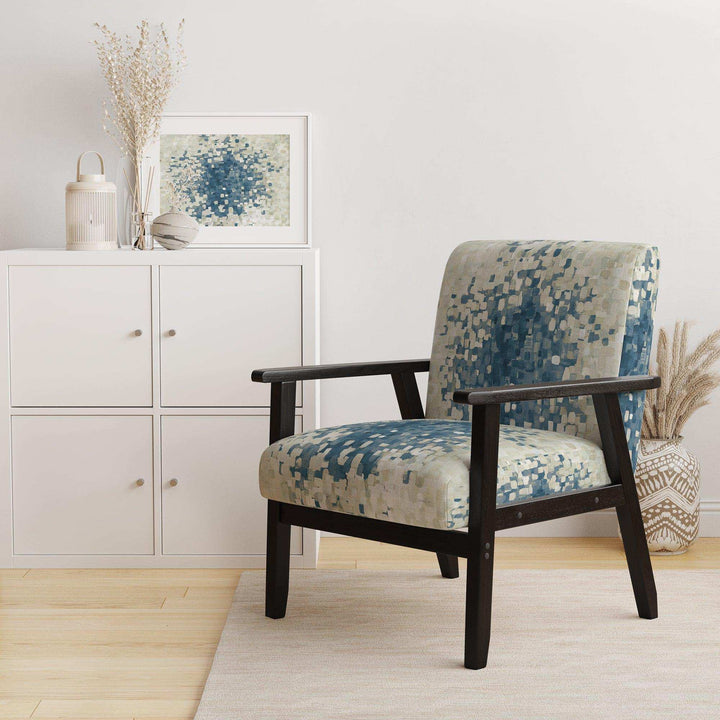 Geometric Blue Spots Modern Accent Chair