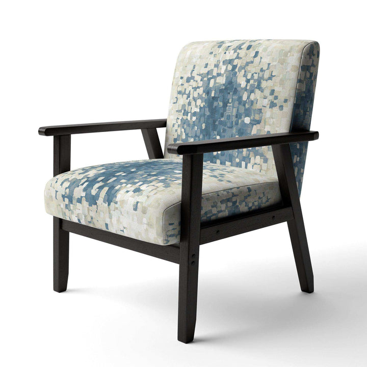 Geometric Blue Spots Modern Accent Chair