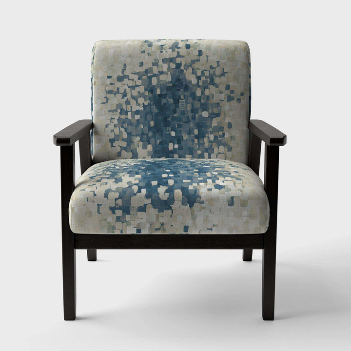 Geometric Blue Spots Modern Accent Chair
