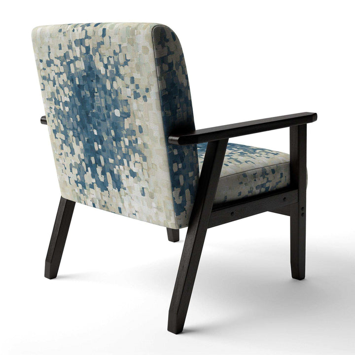 Geometric Blue Spots Modern Accent Chair