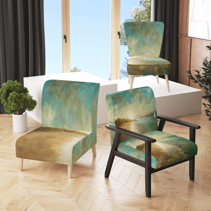 Coastal Pastel Horizon Nautical &amp; Coastal Accent Chair