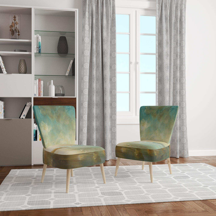 Coastal Pastel Horizon Nautical &amp; Coastal Accent Chair