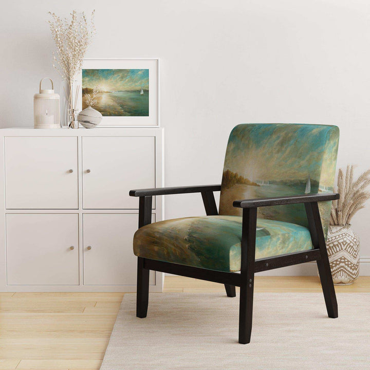 Coastal Pastel Horizon Nautical &amp; Coastal Accent Chair