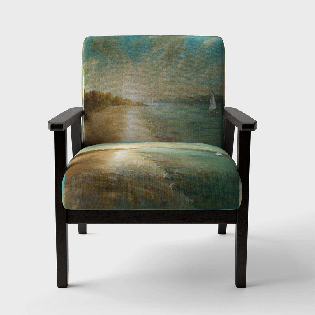 Coastal Pastel Horizon Nautical &amp; Coastal Accent Chair