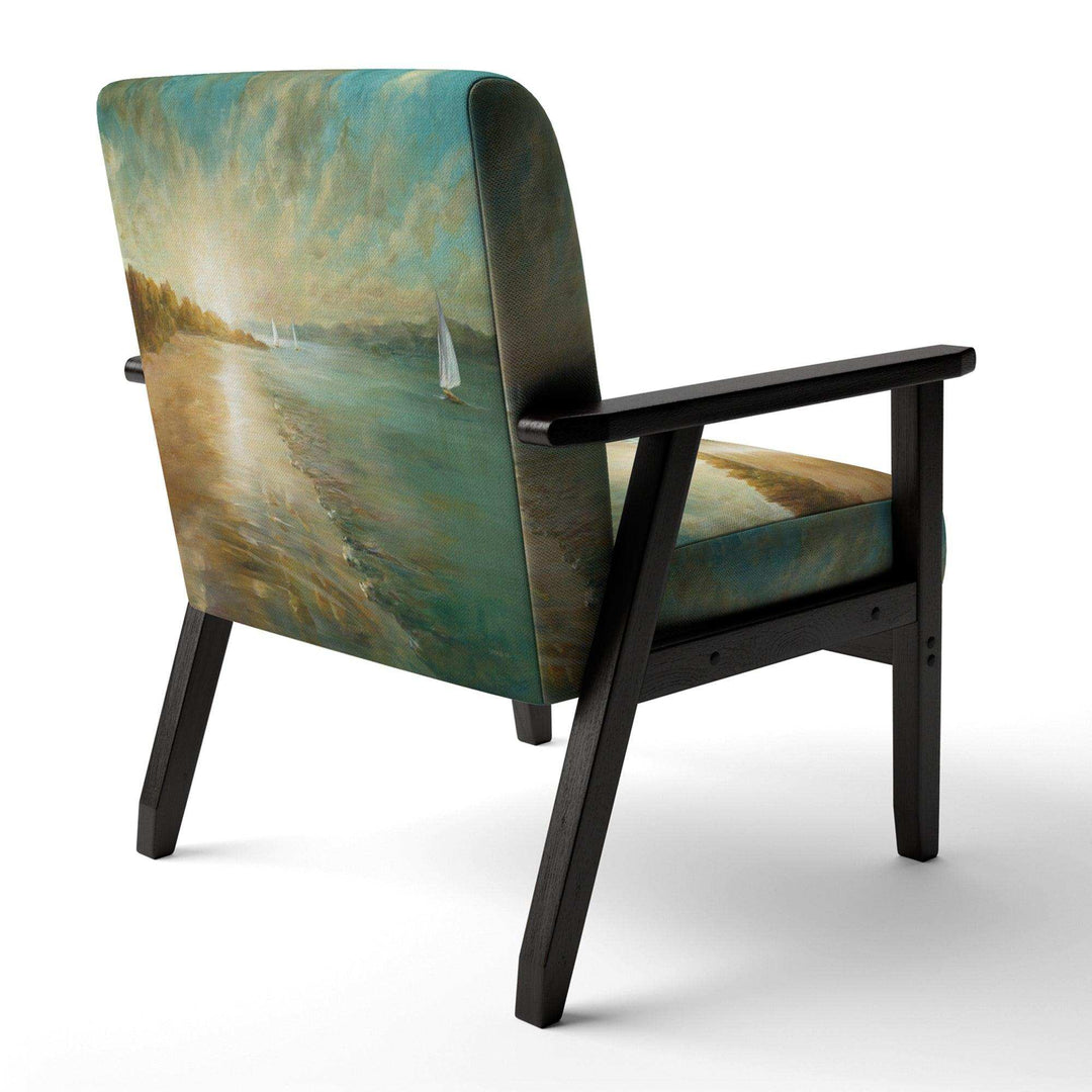 Coastal Pastel Horizon Nautical &amp; Coastal Accent Chair