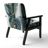 Mettalic Indigo and Gold II Glam Accent Chair