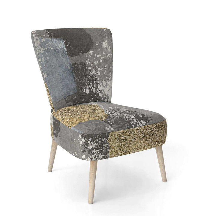 Gold Glamour Squares II Modern Accent Chair