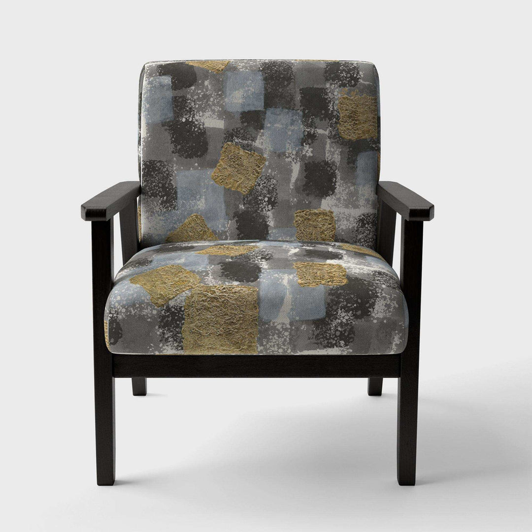 Gold Glamour Squares II Modern Accent Chair