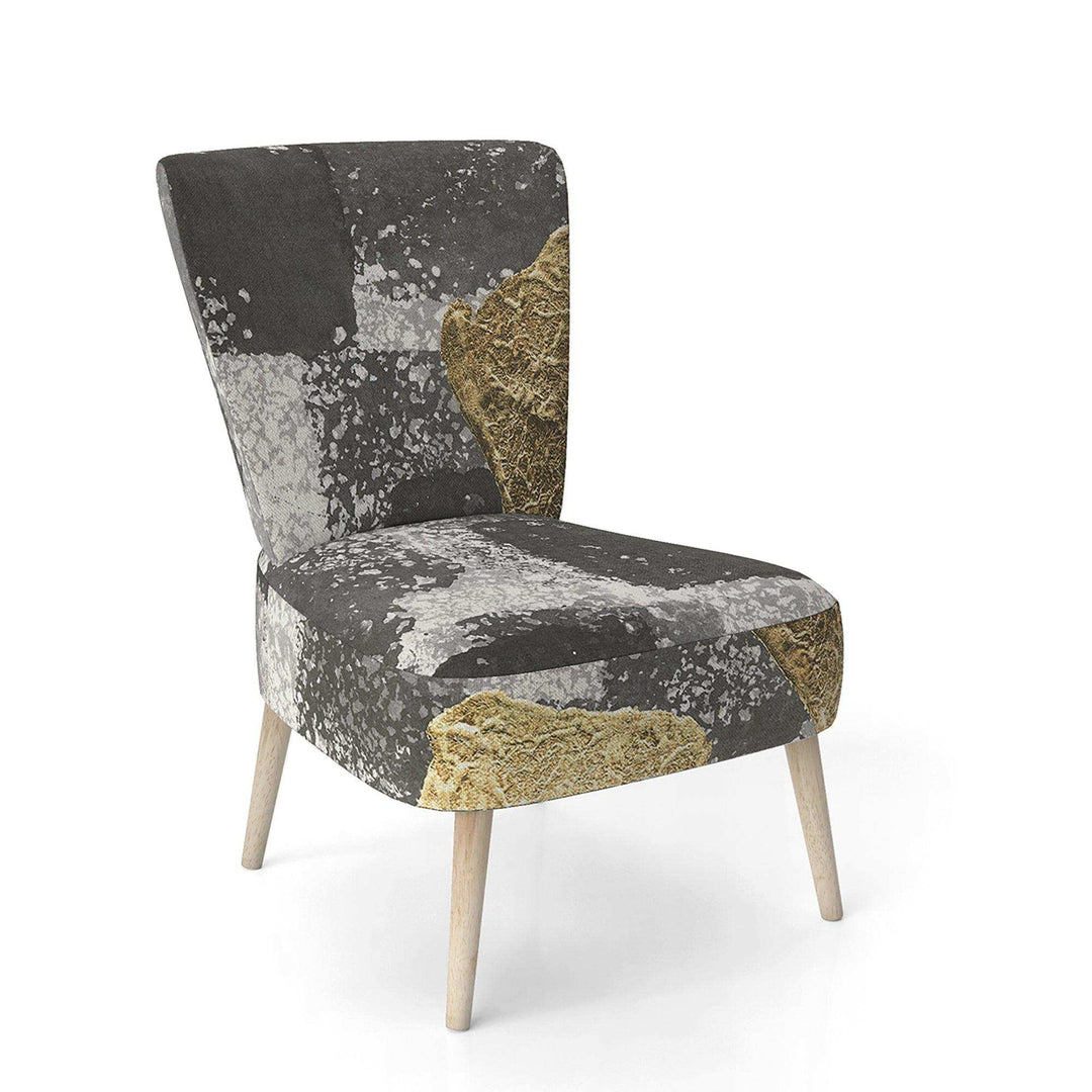 Gold Glamour Squares I Modern Accent Chair