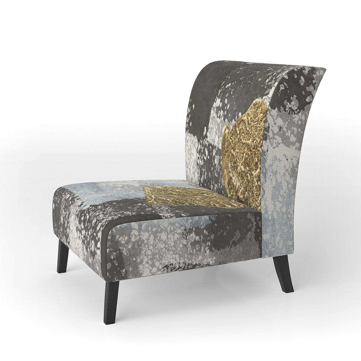 Gold Glamour Squares I Modern Accent Chair