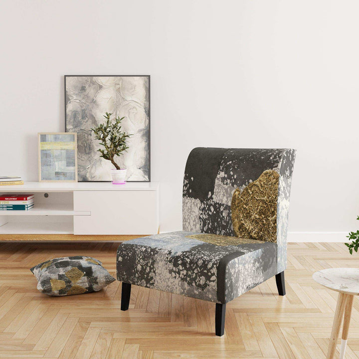 Gold Glamour Squares I Modern Accent Chair