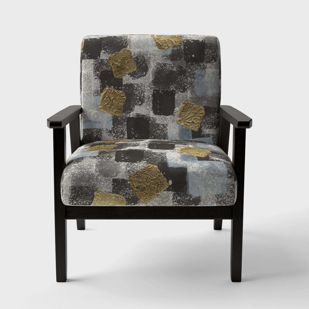 Gold Glamour Squares I Modern Accent Chair