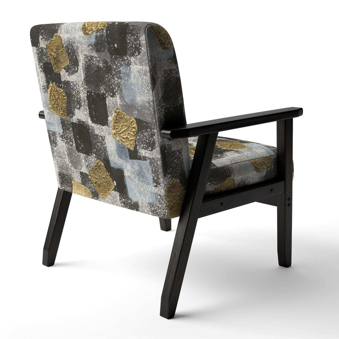 Gold Glamour Squares I Modern Accent Chair