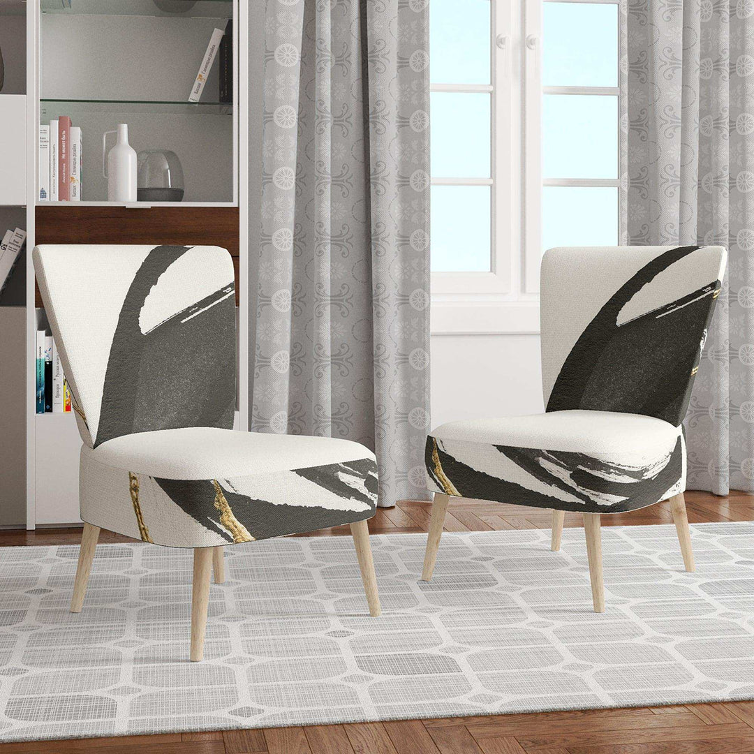 Gold Glamour Circle I Glam Accent Chair