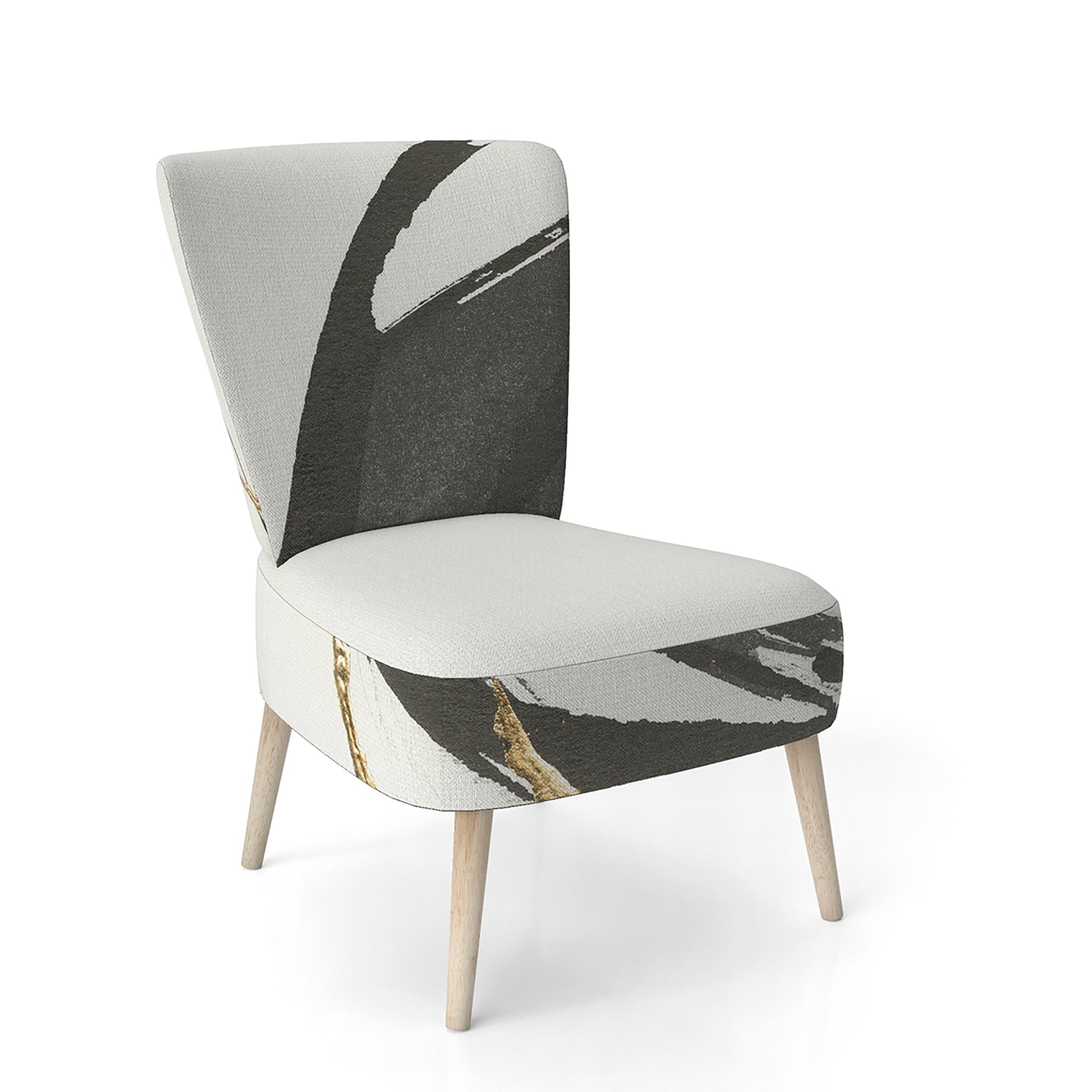 Gold Glamour Circle I Glam Accent Chair