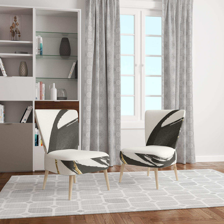 Gold Glamour Circle I Glam Accent Chair