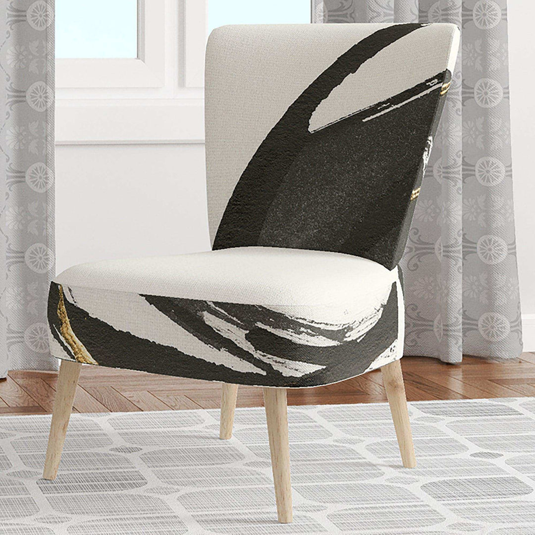 Gold Glamour Circle I Glam Accent Chair