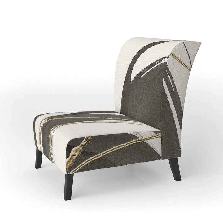 Gold Glamour Circle I Glam Accent Chair