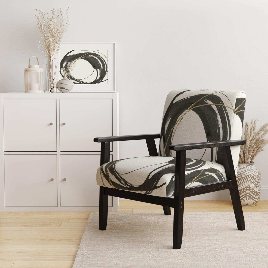 Gold Glamour Circle I Glam Accent Chair