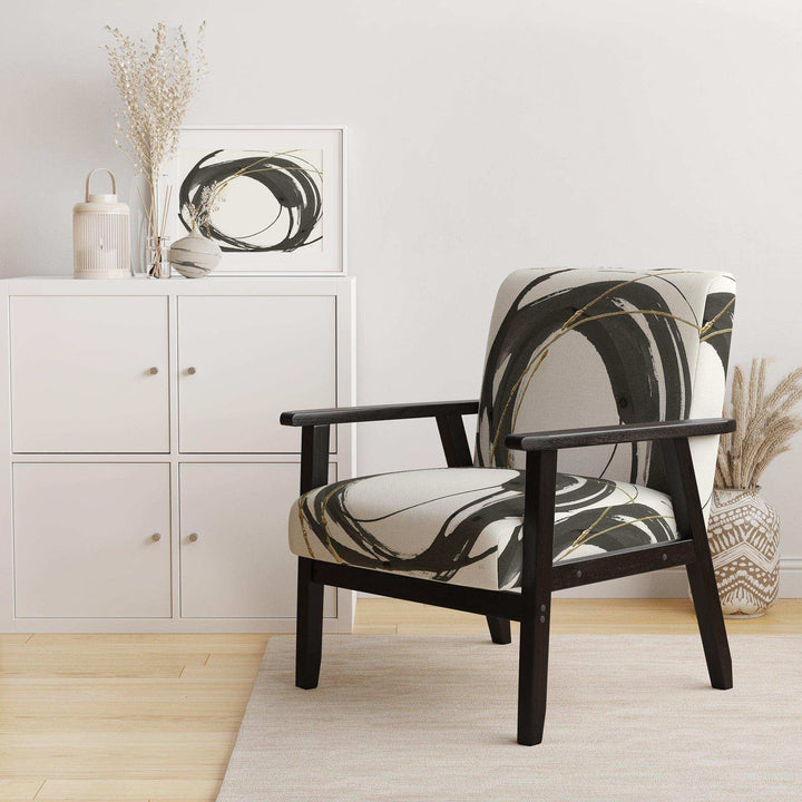 Gold Glamour Circle I Glam Accent Chair