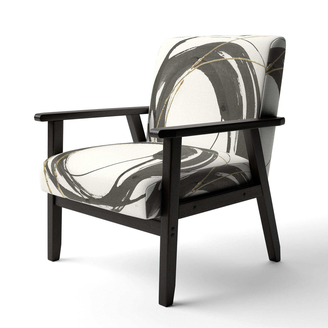 Gold Glamour Circle I Glam Accent Chair