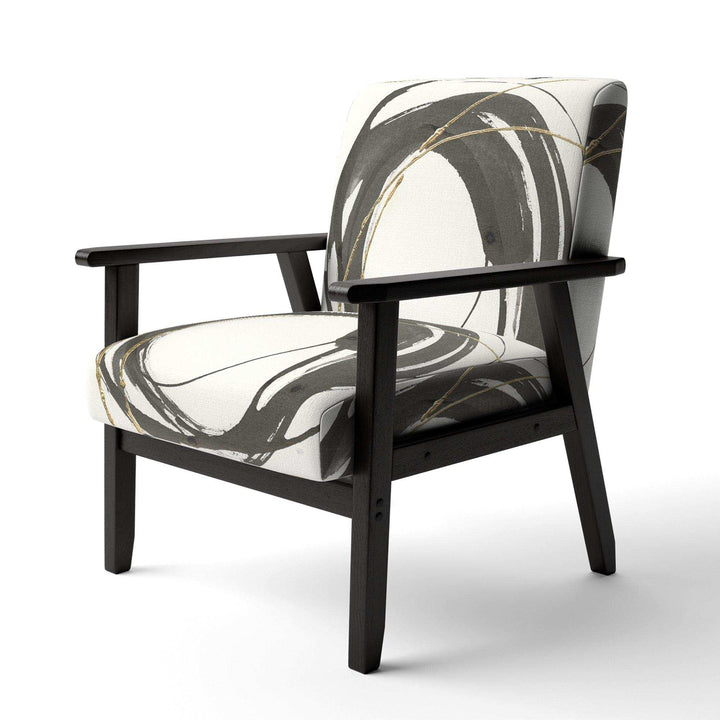 Gold Glamour Circle I Glam Accent Chair
