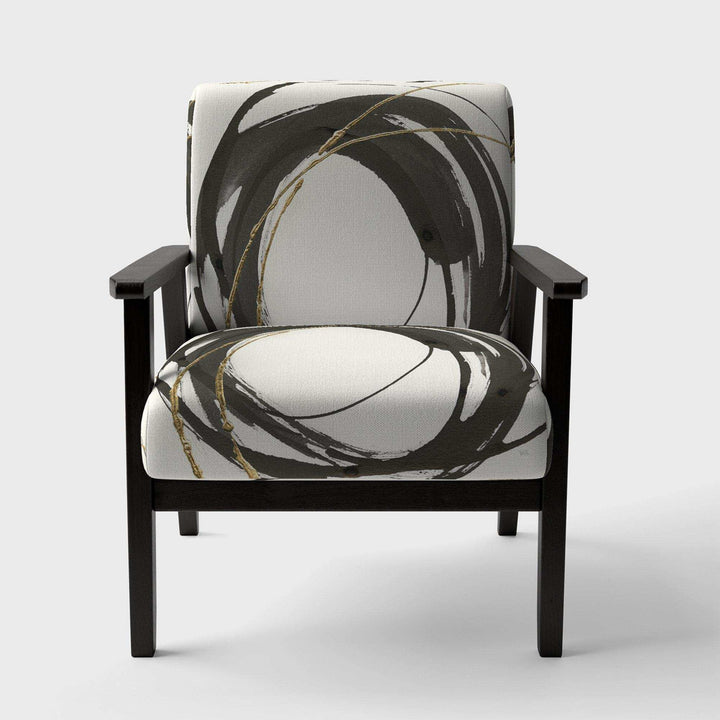 Gold Glamour Circle I Glam Accent Chair