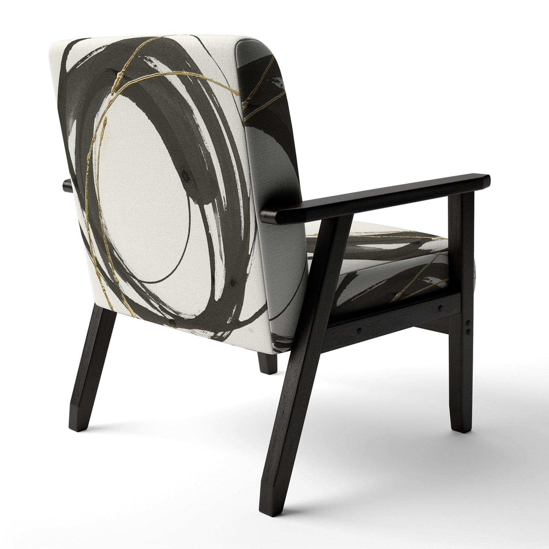 Gold Glamour Circle I Glam Accent Chair