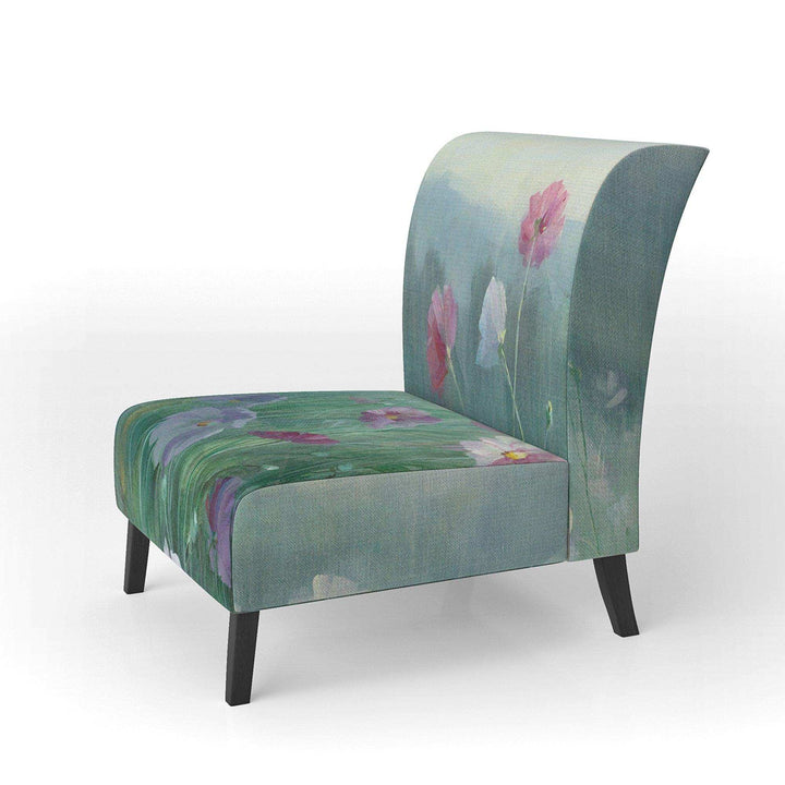 Flower field Floral Farmhouse Accent Chair